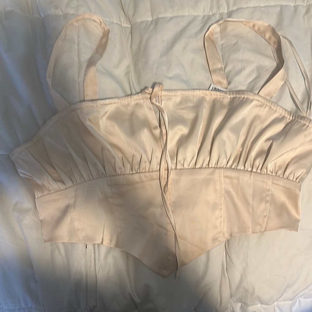 Silk Neutral Toned Cropped Top